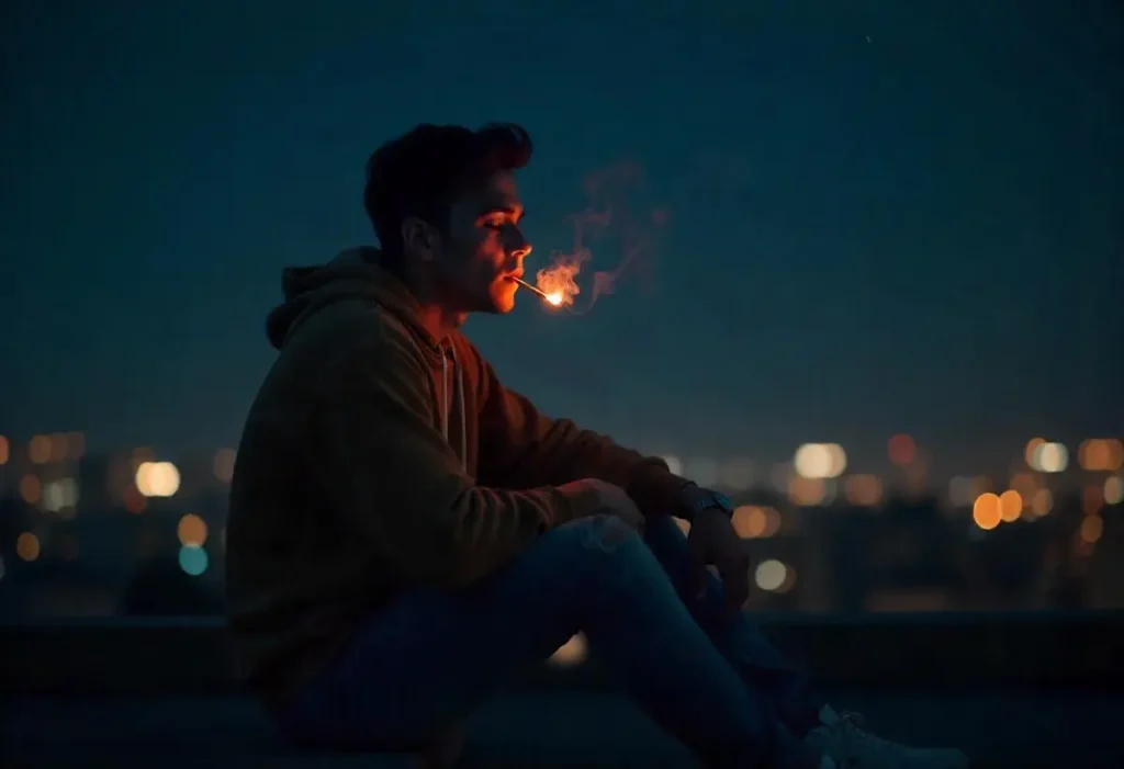 Fumer de la marijuana la nuit